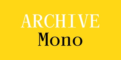 Archive Mono Font Poster 1